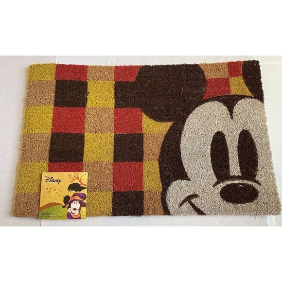 Disney's Mickey Mouse Fall Checkerboard Door Mat - Picture 1 of 6